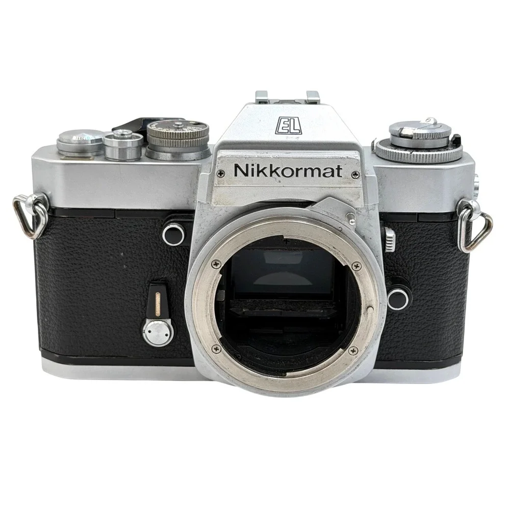Nikon Nikkormat EL 35mm SLR Film Camera Body Silver Black Japan 5269134 TESTED